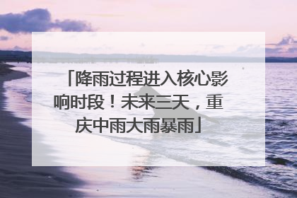 降雨过程进入核心影响时段！未来三天，重庆中雨大雨暴雨
