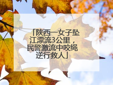 陕西一女子坠江漂流3公里，民警激流中咬绳逆行救人