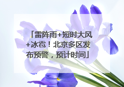雷阵雨+短时大风+冰雹！北京多区发布预警，预计时间