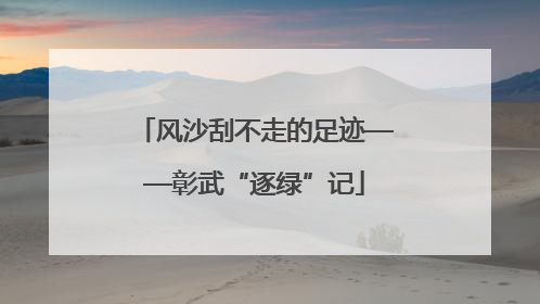 风沙刮不走的足迹——彰武“逐绿”记