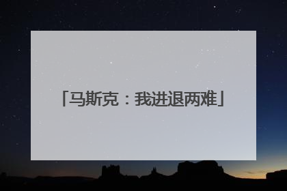 马斯克：我进退两难