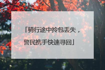 骑行途中拎包丢失，警民携手快速寻回