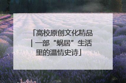 高校原创文化精品｜一部“蜗居”生活里的温情史诗