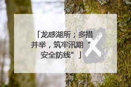 龙感湖所；多措并举，筑牢汛期“安全防线”