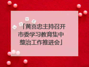 黄喜忠主持召开市委学习教育集中整治工作推进会
