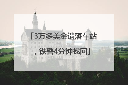 3万多美金遗落车站，铁警4分钟找回
