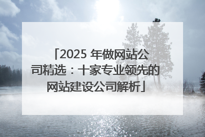 2025 年做网站公司精选：十家专业领先的网站建设公司解析