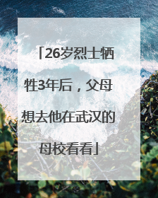 26岁烈士牺牲3年后，父母想去他在武汉的母校看看