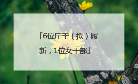 6位厅干（拟）履新，1位女干部