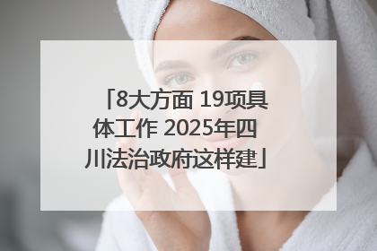 8大方面 19项具体工作 2025年四川法治政府这样建